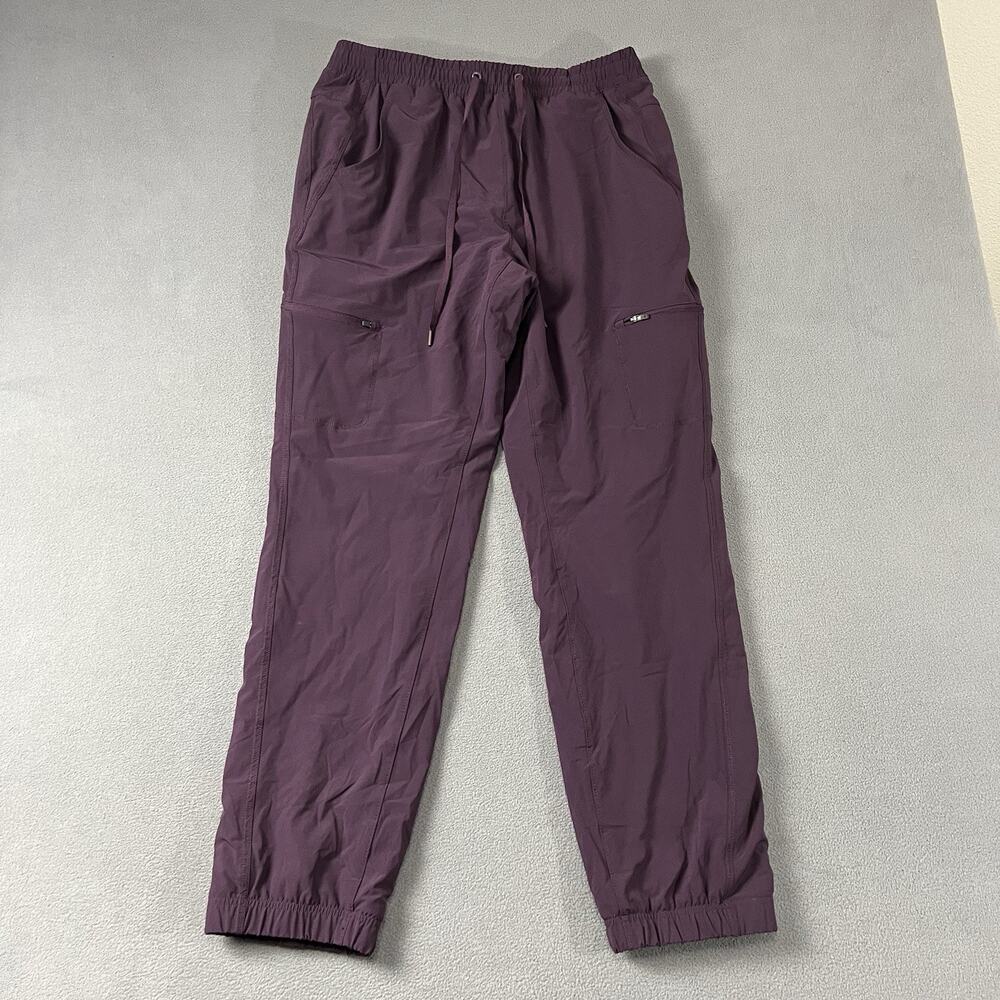 Eddie Bauer Pants Women's 12 Purple Flannel Fleece Lined Cargo Gorpcore Outdoor